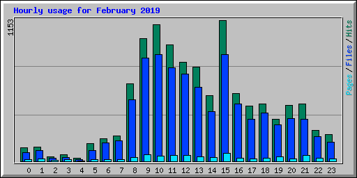 Hourly usage for February 2019